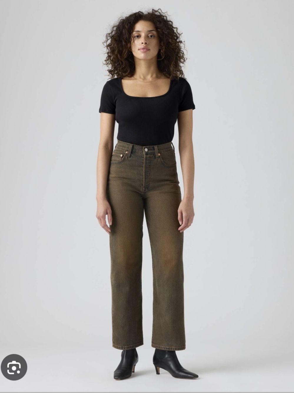 Levi's Ribcage Straight Ankle Jeans in Ranchero Brown Size 27x29